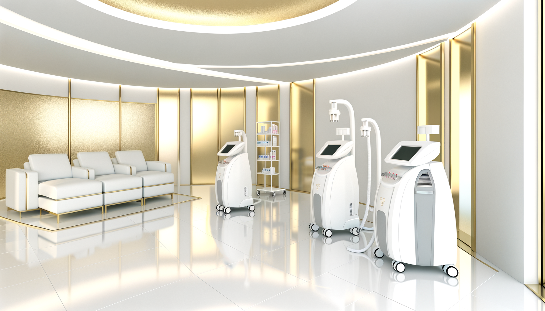 Professional body contouring equipment in modern medical spa
