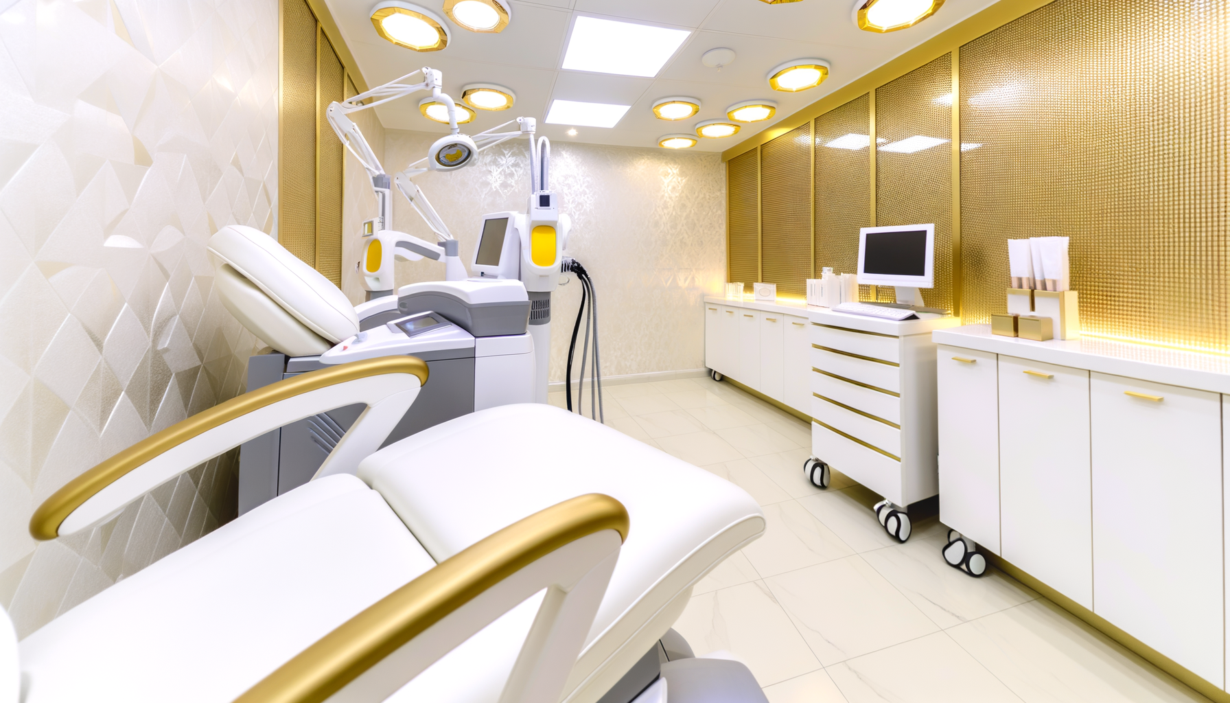 Professional laser clinic with multiple aesthetic devices