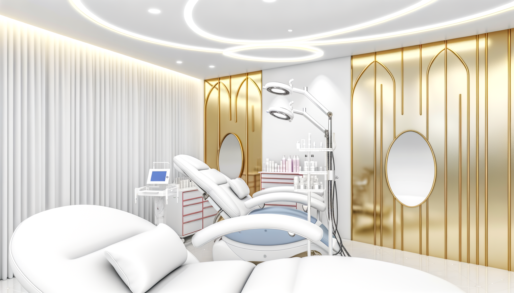Modern medical spa interior with aesthetic equipment