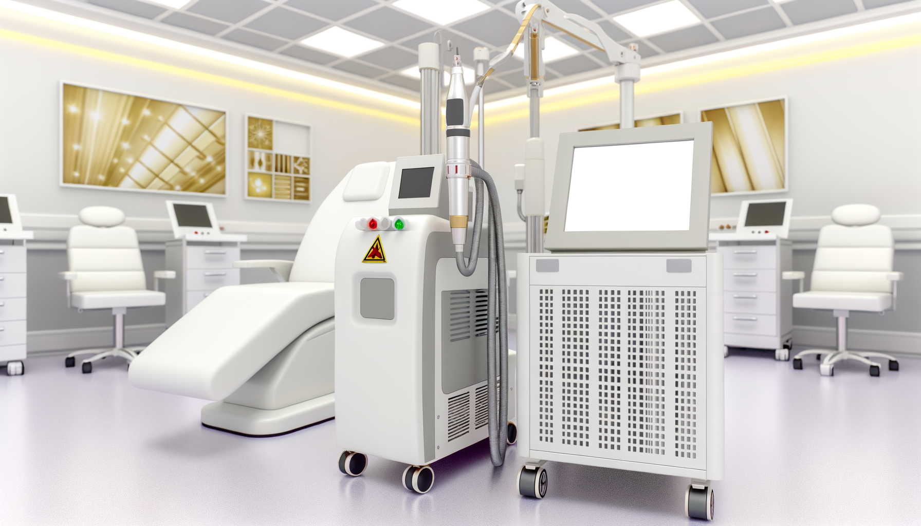 Professional tattoo removal laser machine in medical clinic